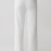 Miley Crochet Waistband Straight Leg Byxor – Ivory