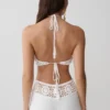 Miley virkad halterneck-top – elfenben Miley virkad halterneck-top – elfenben
