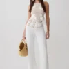 Miley virkad halterneck-top – elfenben Miley virkad halterneck-top – elfenben