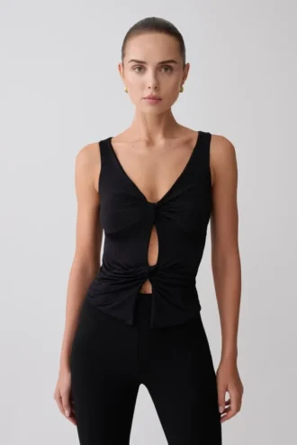 Millie Twist ärmlös topp – svart