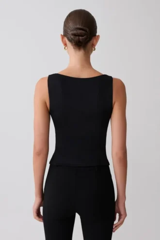 Millie Twist ärmlös topp – svart