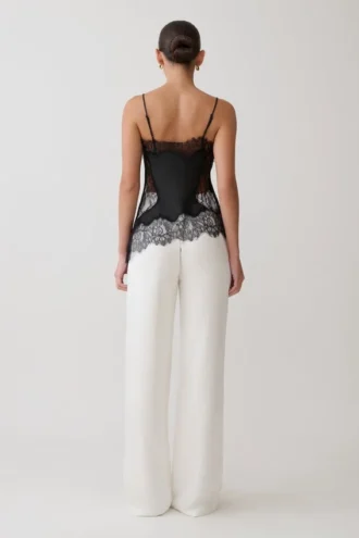Miriam Satin & Lace Camisole – Svart