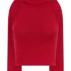 Misty Halter rygglös stickad topp – röd Misty Halter rygglös stickad topp – röd
