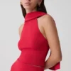 Misty Halter rygglös stickad topp – röd Misty Halter rygglös stickad topp – röd