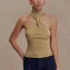 Nikki Lurex-toppar med metalldetaljer – guld Nikki Lurex-toppar med metalldetaljer – guld