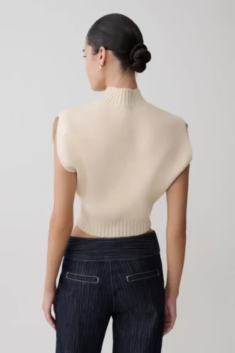 Niko stickad oversized-toppar – elfenben