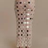 Noel midikjol i spegelstickat – beige