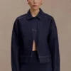 Olandria Oversized Jacket Top – tvättad indigoblå Olandria Oversized Jacket Top – tvättad indigoblå