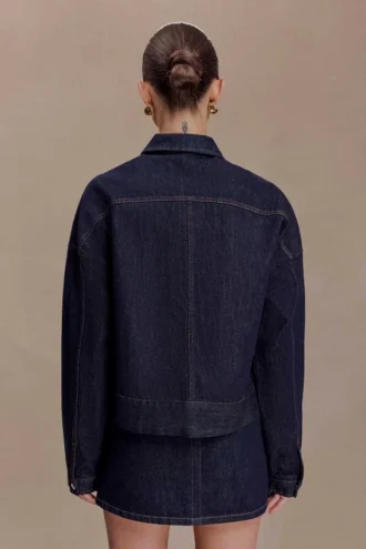 Olandria Oversized Jacket Top – tvättad indigoblå Olandria Oversized Jacket Top – tvättad indigoblå