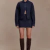 Olandria Oversized Jacket Top – tvättad indigoblå Olandria Oversized Jacket Top – tvättad indigoblå