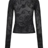 Omari Embroidery långärmad stickad topp – svart Omari Embroidery långärmad stickad topp – svart
