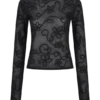 Omari Embroidery långärmad stickad topp – svart Omari Embroidery långärmad stickad topp – svart