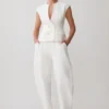 Oriana Oversize-byxor i linne – Vit Oriana Oversize-byxor i linne – Vit