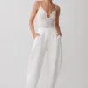 Oriana Oversize-byxor i linne – Vit Oriana Oversize-byxor i linne – Vit