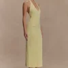 Ovina halterneck-stickad midiklänning – Lemon Ovina halterneck-stickad midiklänning – Lemon
