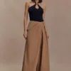 Owen draperade byxor med vida ben – Mocha Owen draperade byxor med vida ben – Mocha