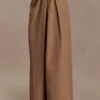 Owen draperade byxor med vida ben – Mocha Owen draperade byxor med vida ben – Mocha