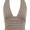 Peregrine modal rynkad halterneck-top – neutral