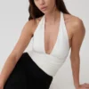Peregrine Modal rynkad halterneck-top – Vit Peregrine Modal rynkad halterneck-top – Vit