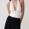 Peregrine Modal rynkad halterneck-top – Vit Peregrine Modal rynkad halterneck-top – Vit