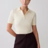 Philly stickad knäppt topp – Ivory