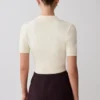 Philly stickad knäppt topp – Ivory