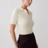 Philly stickad knäppt topp – Ivory
