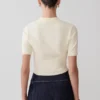 Philly stickad knäppt topp – Ivory