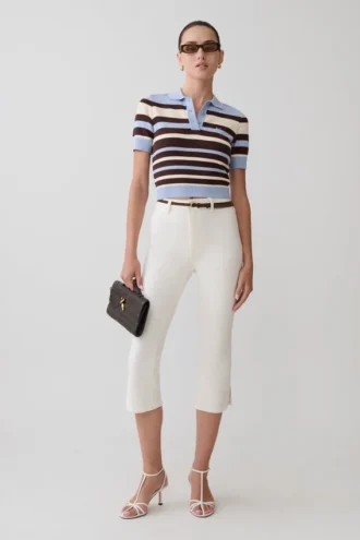 Mary Denim Capris – Vit