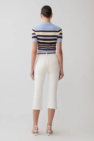 Mary Denim Capris – Vit