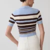 Philly Stripe Knit Button Up Top – Choklad/Blå Philly Stripe Knit Button Up Top – Choklad/Blå