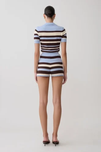 Philly Stripe Knit Shorts – Choklad/Blå