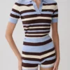 Philly Stripe Knit Shorts – Choklad/Blå Philly Stripe Knit Shorts – Choklad/Blå