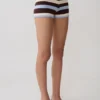 Philly Stripe Knit Shorts – Choklad/Blå Philly Stripe Knit Shorts – Choklad/Blå