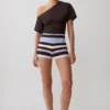 Philly Stripe Knit Shorts – Choklad/Blå Philly Stripe Knit Shorts – Choklad/Blå