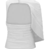 Pruedance Slinky draperad topp med meshöverdrag – Vit