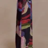 Rachel Chiffon Straight Leg Byxor – Multi Fluid Reverie Print