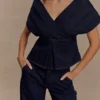 Rayne off-shoulder-Denim-top – indigoblå Rayne off-shoulder-Denim-top – indigoblå