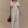 Rayne off-shoulder-Denim-Top – vit Rayne off-shoulder-Denim-Top – vit