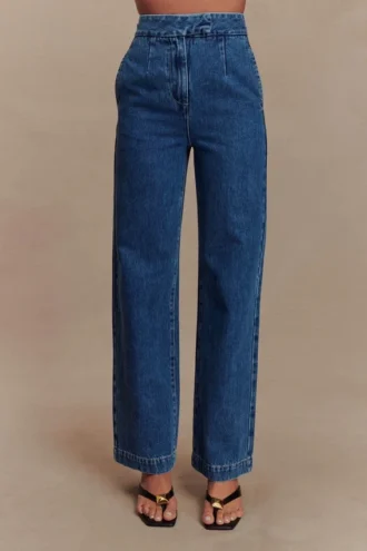 Rayne Wide Leg Denim Jeans – 90-talsblå Rayne Wide Leg Denim Jeans – 90-talsblå