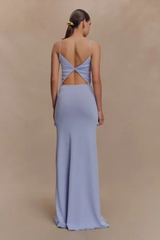 Reama Wrap Over Knit Maxi Klänning – Cornflower Blue