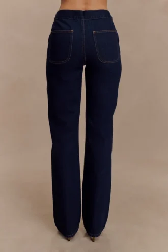 Remington V-front jeans med raka ben – indigoblå