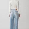Ren Cowl långärmad slinky bodysuit – elfenben