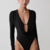 Ren Cowl långärmad slinky bodysuit – svart Ren Cowl långärmad slinky bodysuit – svart