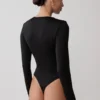Ren Cowl långärmad slinky bodysuit – svart Ren Cowl långärmad slinky bodysuit – svart