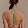 Robyn triangel-bikinitopp med pärlor – salvia Robyn triangel-bikinitopp med pärlor – salvia