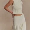 Romaine höghalsad bandagestrickad topp – elfenben Romaine höghalsad bandagestrickad topp – elfenben