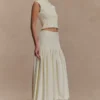 Romaine höghalsad bandagestrickad topp – elfenben Romaine höghalsad bandagestrickad topp – elfenben
