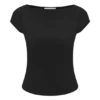 Romana kortärmad mesh-top – svart Romana kortärmad mesh-top – svart