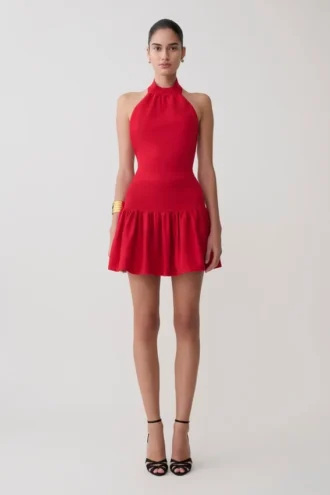 Rory Halter Mini Knit Klänning – Red